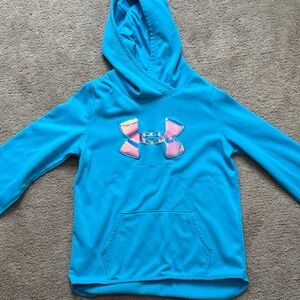 Under Armour Kids Blue Hoodie with Shimmer Logo